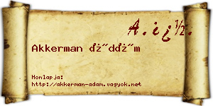 Akkerman Ádám névjegykártya