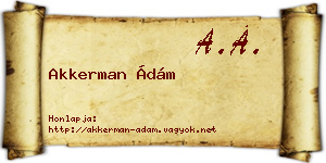 Akkerman Ádám névjegykártya